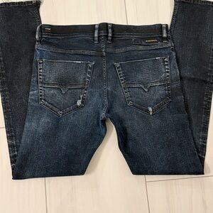 Diesel Men's TEPPHAR W32 x L32 Distressed Blue Jeans